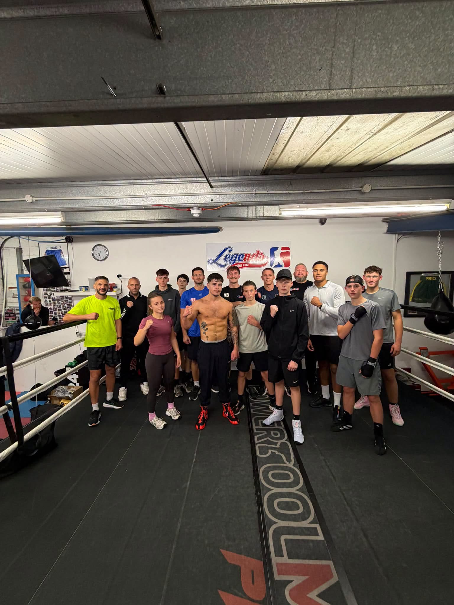 Members of Legends Boxing Gym together in the ring