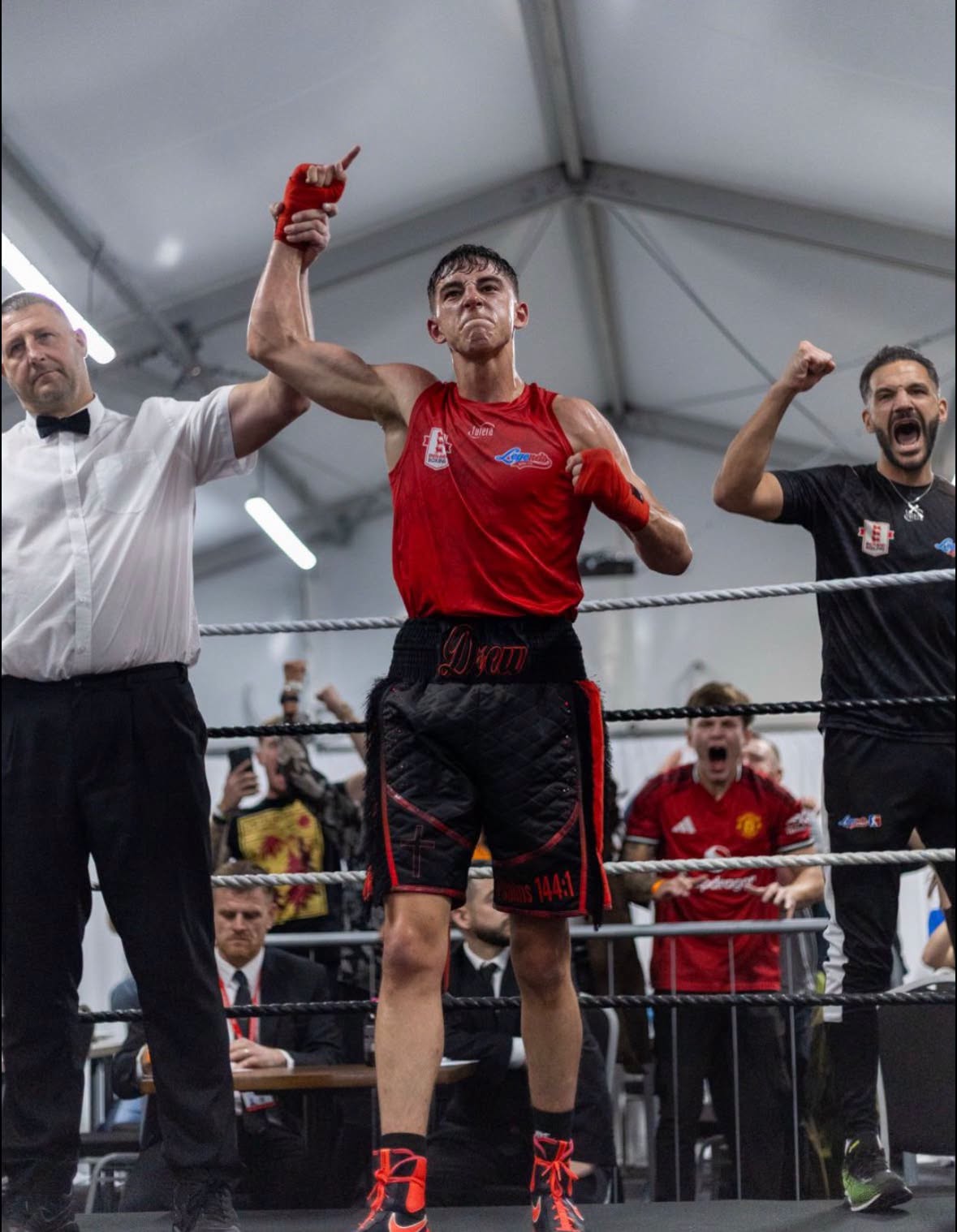 Competitive boxing team at an event
